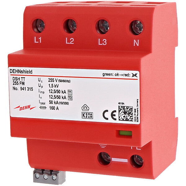 DEHN Kombi-Ableiter für 3-p.TN-S-Systeme DSH TT 255 FM